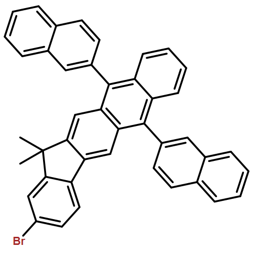 2-Bromo-13,13-dimethyl-6,11-di-2-naphthalenyl-13h-indeno[1,2-b]anthracene Structure,1196107-75-1Structure