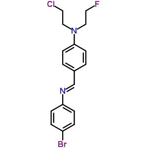 Benzenamine,4-[[(4-bromophenyl)imino]methyl]-n-(2-chloroethyl)-n-(2-fluoroethyl)- Structure,1233-90-5Structure