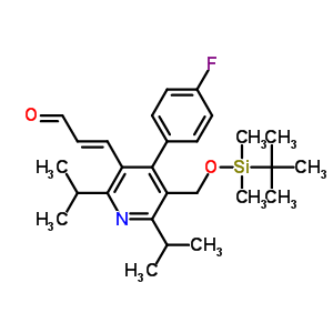 (E)-3-[5-tert-butyldimethylsilyloxymethyl-2,6-diisopropyl-4-(4-fluorophenyl)-pyrid-3-yl]-prop-2-enal Structure,124863-84-9Structure