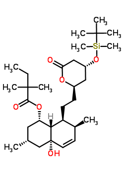 (1S,3r,4as,7s,8s,8as)-8-{2-[(2r,4r)-4-{[dimethyl(2-methyl-2-propanyl)silyl]oxy}-6-oxotetrahydro-2h-pyran-2-yl]ethyl}-4a-hydroxy-3,7-dimethyl-1,2,3,4,4a,7,8,8a-octahydro-1-naphthalenyl 2,2-dimethylbuta Structure,125142-16-7Structure