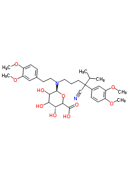 N-[4-Cyano-4-(3,4-dimethoxyphenyl)-5-methylhexyl]-N-[2-(3,4-dimethoxyphenyl)ethyl]-beta-L-glycero-hexopyranuronosylamine Structure,126883-99-6Structure