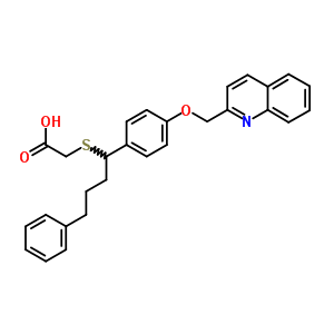 2-[[4-Phenyl-1-[4-(2-quinolinylmethoxy)phenyl]butyl]thio]acetic acid Structure,127481-29-2Structure