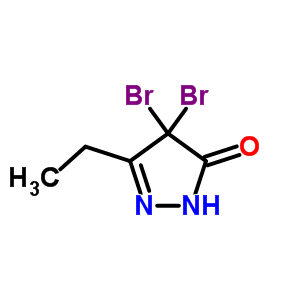 3H-pyrazol-3-one,4,4-dibromo-5-ethyl-2,4-dihydro- Structure,13048-84-5Structure