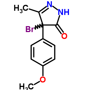 3H-pyrazol-3-one,4-bromo-2,4-dihydro-4-(4-methoxyphenyl)-5-methyl- Structure,13051-08-6Structure