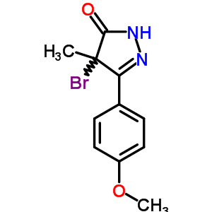 3H-pyrazol-3-one,4-bromo-2,4-dihydro-5-(4-methoxyphenyl)-4-methyl- Structure,13051-10-0Structure