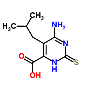 4-Pyrimidinecarboxylicacid, 6-amino-1,2-dihydro-5-(2-methylpropyl)-2-thioxo- Structure,13164-82-4Structure