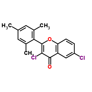 4H-1-benzopyran-4-one,3,6-dichloro-2-(2,4,6-trimethylphenyl)- Structure,13179-05-0Structure