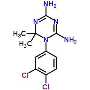 1,3,5-Triazine-2,4-diamine, 1-(3,4-dichlorophenyl)-1,6-dihydro-6,6-dimethyl- Structure,13344-99-5Structure