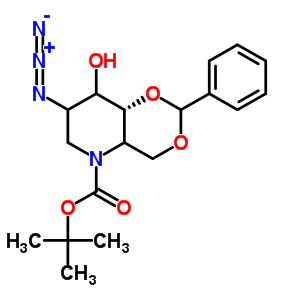 2-Azido-4,6-o-benzylidene-n-(tert-butoxycarbonyl)-1,2,5-trideoxy-1,5-imino-d-glucitol Structure,133697-23-1Structure