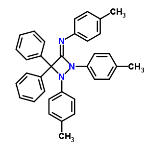 Benzenamine,n-[1,2-bis(4-methylphenyl)-4,4-diphenyl-1,2-diazetidin-3-ylidene]-4-methyl- Structure,13896-20-3Structure