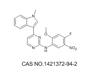 (4-Fluoro-2-methoxy-5-nitro-phenyl)-[4-(1-methyl-1h-indol-3-yl)-pyrimidin-2-yl]-amine Structure,1421372-94-2Structure