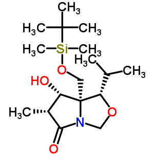 (3R,4s,5s,6s)-1-aza-5-(t-butyldimethylsilyloxymethyl)-4-hydroxy-6-isopropyl-3-methyl-7-oxabicyclo[3.3.0]-octan-2-one Structure,145451-95-2Structure