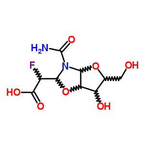 Furo[2,3-d]oxazole-2-aceticacid, 3-carbamoyl-a-fluorohexahydro-6-hydroxy-5-(hydroxymethyl)-(8ci) Structure,14698-18-1Structure