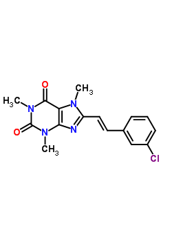 8-[(E)-2-(3-chlorophenyl)vinyl]-1,3,7-trimethyl-3,7-dihydro-1h-purine-2,6-dione Structure,147700-11-6Structure