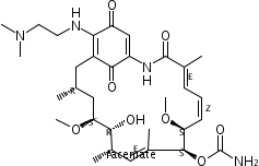 (4E,6z,8s,9s,10e,12s,13r,14s,16r)-19-{[2-(dimethylamino)ethyl]amino}-13-hydroxy-8,14-dimethoxy-4,10,12,16-tetramethyl-3,20,22-trioxo-2-azabicyclo[16.3.1]docosa-1(21),4,6,10,18-pentaen-9-yl carbamate- Structure,150270-08-9Structure