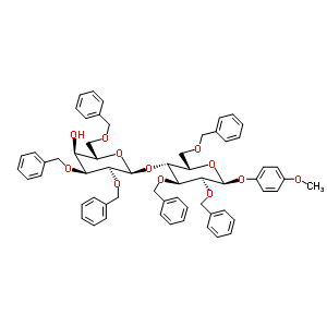 4-Methoxyphenyl 2,3,6-tri-o-benzyl-4-o-(2,3,6-tri-o-benzyl-beta-d-galactopyranosyl)-beta-d-glucopyranoside Structure,150412-81-0Structure