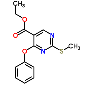 5-Pyrimidinecarboxylicacid, 2-(methylthio)-4-phenoxy-, ethyl ester Structure,15400-46-1Structure