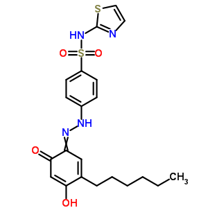 Benzenesulfonamide,4-[2-(5-hexyl-2,4-dihydroxyphenyl)diazenyl]-n-2-thiazolyl- Structure,15591-59-0Structure