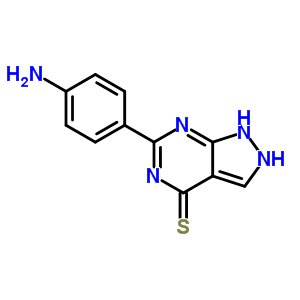 4H-pyrazolo[3,4-d]pyrimidine-4-thione,6-(4-aminophenyl)-1,5-dihydro- Structure,15986-13-7Structure