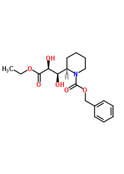 Ethyl n-benzyloxycarbonyl-3-[(2r)-piperidinyl)]-(2r,3s)-dihydroxrpropanoate Structure,160169-48-2Structure