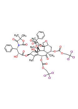 4-Acetoxy-13-{[3-(5,5-dimethyl-2,4-dioxo-1,3-oxazolidin-3-yl)-2-hydroxy-3-phenylpropanoyl]oxy}-1-hydroxy-9-oxo-7,10-bis{[(2,2,2-trichloroethoxy)carbonyl]oxy}-5,20-epoxytax-11-en-2-yl benzoate Structure,160651-94-5Structure