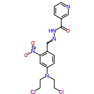 3-Pyridinecarboxylicacid, 2-[[4-[bis(2-chloroethyl)amino]-2-nitrophenyl]methylene]hydrazide Structure,16230-82-3Structure