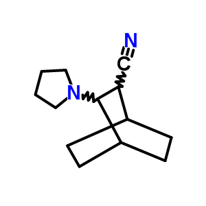 Bicyclo[2.2.2]octane-2-carbonitrile,3-(1-pyrrolidinyl)-, trans-(8ci) Structure,16317-18-3Structure