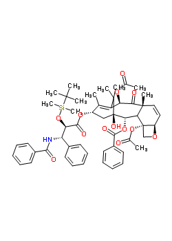 (2Alpha,3xi,5beta,10beta,13alpha)-4,10-diacetoxy-13-{[(2r,3s)-3-(benzoylamino)-2-{[dimethyl(2-methyl-2-propanyl)silyl]oxy}-3-phenylpropanoyl]oxy}-1-hydroxy-9-oxo-5,20-epoxytaxa-6,11-dien-2-yl benzoate Structure,165065-02-1Structure