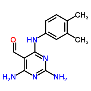 5-Pyrimidinecarboxaldehyde,2,4-diamino-6-[(3,4-dimethylphenyl)amino]- Structure,16597-43-6Structure