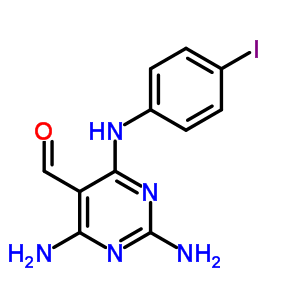 5-Pyrimidinecarboxaldehyde,2,4-diamino-6-[(4-iodophenyl)amino]- Structure,16597-44-7Structure