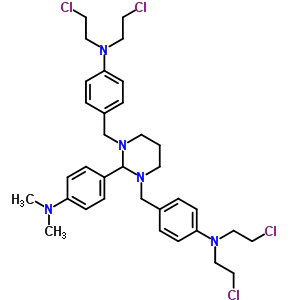 Benzenamine,4,4-[[2-[4-(dimethylamino)phenyl]dihydro-1,3(2h,4h)-pyrimidinediyl]bis(methylene)]bis[n,n-bis(2-chloroethyl)-(9ci) Structure,16757-54-3Structure