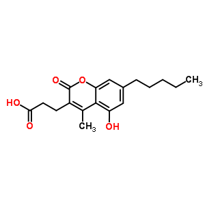 2H-1-benzopyran-3-propanoicacid, 5-hydroxy-4-methyl-2-oxo-7-pentyl- Structure,16849-38-0Structure