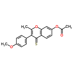 4H-1-benzopyran-4-thione,7-(acetyloxy)-3-(4-methoxyphenyl)-2-methyl- Structure,16851-09-5Structure