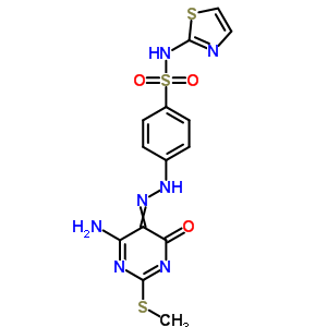 Benzenesulfonamide,4-[2-[4-amino-1,6-dihydro-2-(methylthio)-6-oxo-5-pyrimidinyl]diazenyl]-n-2-thiazolyl- Structure,17174-60-6Structure