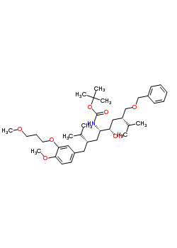 Carbamic acid, n-[(1s,2s,4s)-2-hydroxy-1-[(2s)-2-[[4-methoxy-3-(3-methoxypropoxy)phenyl]methyl]-3-methylbutyl]-5-methyl-4-[(phenylmethoxy)methyl]hexyl]-, 1,1-dimethylethyl ester Structure,172900-92-4Structure