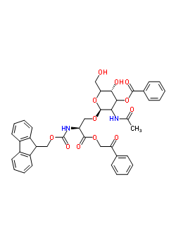 3-Acetamido-2-[2-{[(9h-fluoren-9-ylmethoxy)carbonyl]amino}-3-oxo-3-(2-oxo-2-phenylethoxy)propoxy]-5-hydroxy-6-(hydroxymethyl)tetrahydro-2h-pyran-4-yl benzoate Structure,172939-67-2Structure