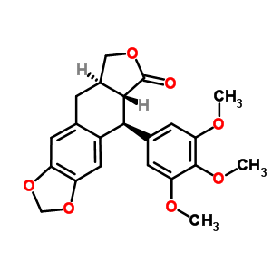 Furo[3,4:6,7]naphtho[2,3-d]-1,3-dioxol-6(5ah)-one,5,8,8a,9-tetrahydro-5-(3,4,5-trimethoxyphenyl)-, (5s,5ar,8ar)- Structure,17301-90-5Structure