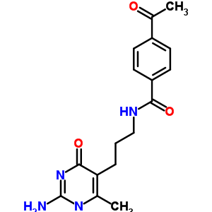 4-Acetyl-n-[3-(2-amino-4-methyl-6-oxo-3h-pyrimidin-5-yl)propyl]benzamide Structure,17414-98-1Structure