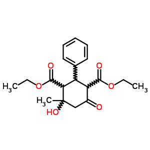 1,3-Cyclohexanedicarboxylic acid, 4-hydroxy-4-methyl-6-oxo-2-phenyl-, diethyl ester Structure,17572-39-3Structure