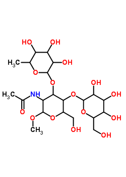 Methyl 6-Deoxyhexopyranosyl-(1->3)-[Hexopyranosyl-(1->4)]-2-Acetamido-2-Deoxyhexopyranoside Structure,176106-81-3Structure