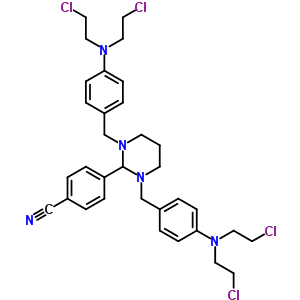 Benzonitrile, 4-[1,3-bis[[4-[bis(2-chloroethyl)amino]phenyl]methyl]hexahydro-2-pyrimidinyl]- Structure,17761-51-2Structure