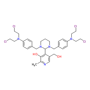 3-Pyridinemethanol,4-[1,3-bis[[4-[bis(2-chloroethyl)amino]phenyl]methyl]hexahydro-2-pyrimidinyl]-5-hydroxy-6-methyl- Structure,17761-56-7Structure