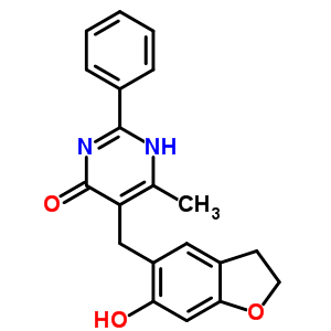 5-[(6-Hydroxy-2,3-dihydrobenzofuran-5-yl)methyl]-6-methyl-2-phenyl-1h-pyrimidin-4-one Structure,18006-89-8Structure