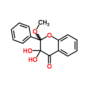 4H-1-benzopyran-4-one,2,3-dihydro-3,3-dihydroxy-2-methoxy-2-phenyl- Structure,1808-07-7Structure