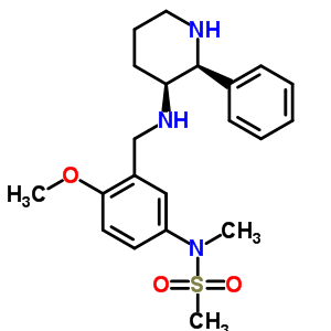 Rel-N-[4-Methoxy-3-[[[(2R,3R)-2-phenyl-3-piperidinyl]amino]methyl]phenyl]-N-methyl-methanesulfonamide Structure,182822-62-4Structure