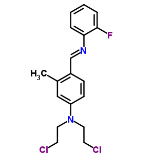 N,n-bis(2-chloroethyl)-4-[(2-fluorophenyl)iminomethyl]-3-methyl-aniline Structure,1841-70-9Structure