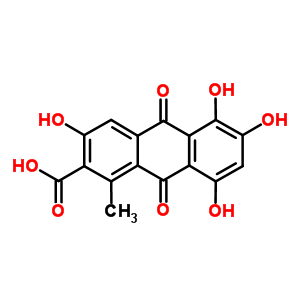 3,5,6,8-Tetrahydroxy-1-Methyl-9,10-Dioxo-9,10-Dihydro-2-Anthracenecarboxylic Acid Structure,18499-92-8Structure