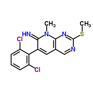 6-(2,6-Dichlorophenyl)-8-methyl-2-methylsulfanyl-8h-pyrido[2,3-d]-pyrimidin-7-ylideneamine Structure,185039-29-6Structure