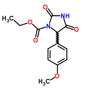 Ethyl 5-(4-methoxyphenyl)-2,4-dioxo-imidazolidine-1-carboxylate Structure,18755-75-4Structure