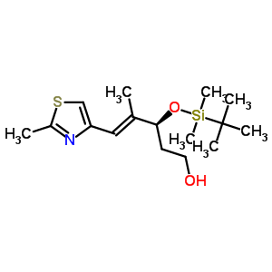 (-)-(3S,4e)-3-{[tert-butyl(dimethyl)silyl]oxy}-4-methyl-5-(2-methyl-1,3-thiazol-4-yl)pent-4-en-1-ol Structure,188899-14-1Structure